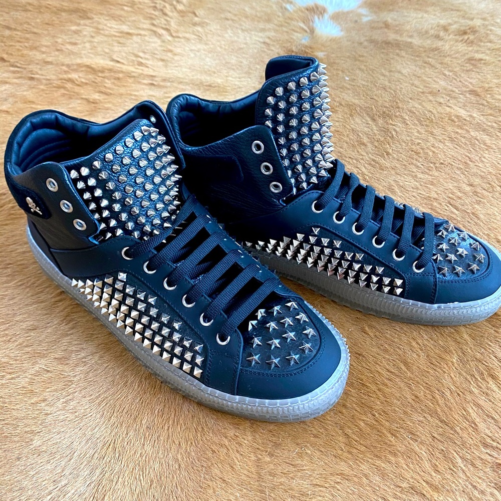 Phillip Plein 2019 Studded Leather High-Tops.